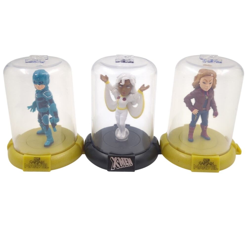 Marvel Captain Marvel Movie & X-Men Storm Chibi Mini Figures Lot of 3 Domez